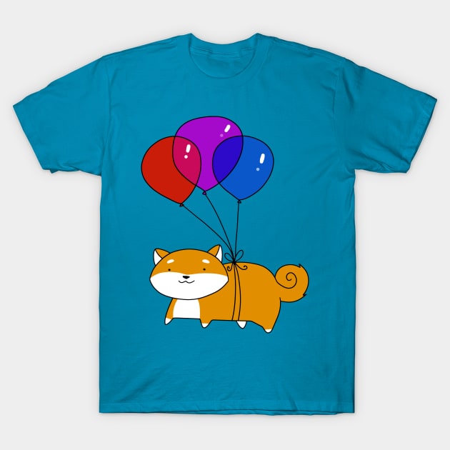 Balloon Shiba T-Shirt by saradaboru